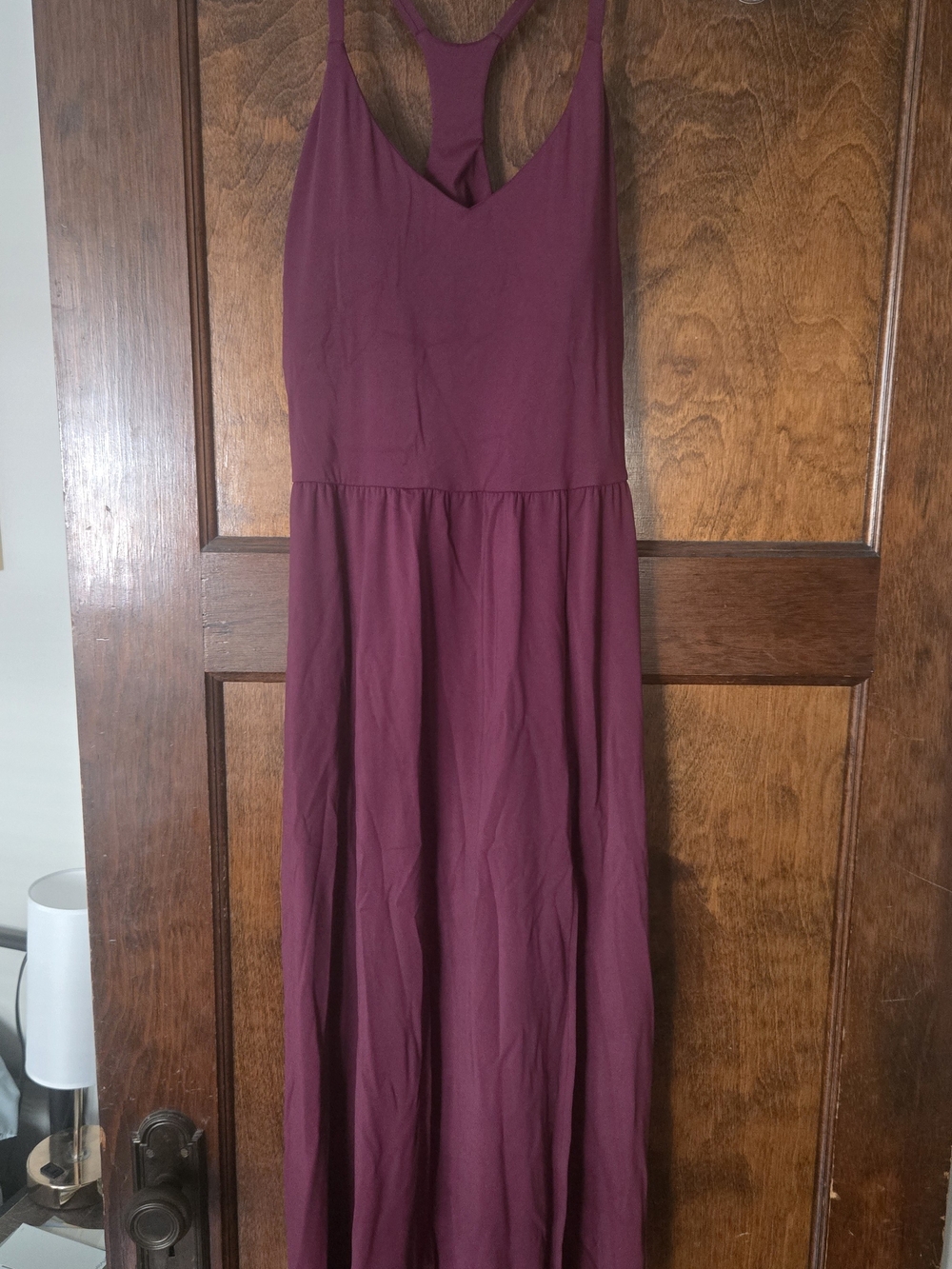 Women’s Sleeveless Racerback Midi Dress in Burgundy